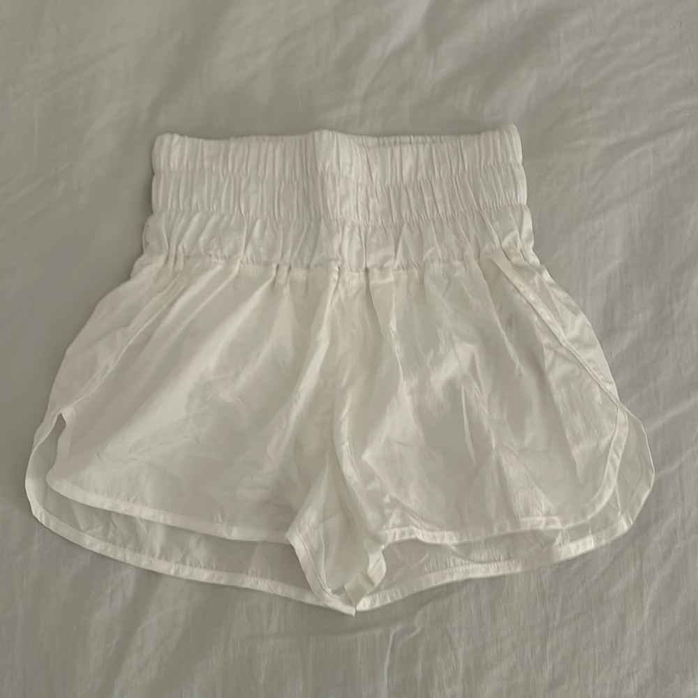 White high waisted free people “way home shorts” size S